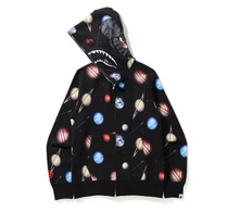 Charger l&#39;image dans la galerie, Sweat à capuche zippé BAPE Galaxy Shark Noir
