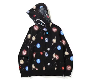 Sweat à capuche zippé BAPE Galaxy Shark Noir