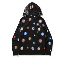 Charger l&#39;image dans la galerie, Sweat à capuche zippé BAPE Galaxy Shark Noir
