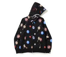 Charger l&#39;image dans la galerie, Sweat à capuche zippé BAPE Galaxy Shark Noir
