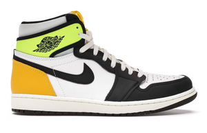 Jordan 1 Retro High Blanc Noir Volt Université Or