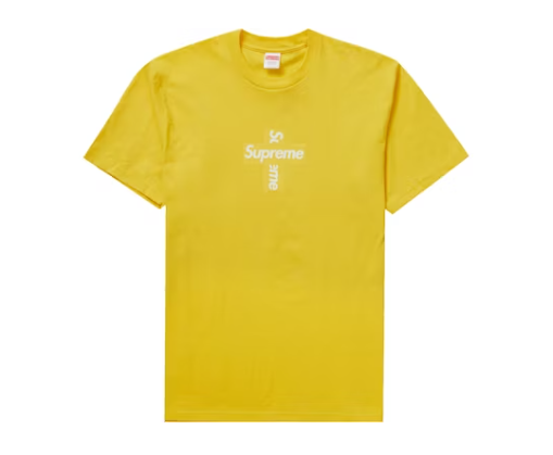 T-shirt Supreme Cross Box Logo Jaune