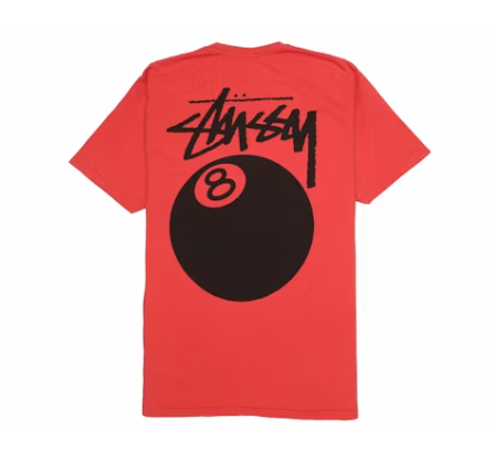 T-shirt teint par pigment Stussy 8 Ball Goyave