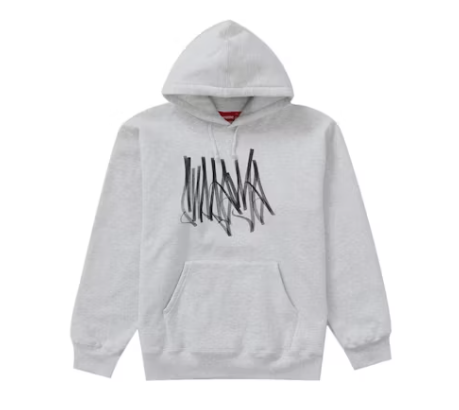 Supreme Tag Hooded Sweatshirt Ash Grey