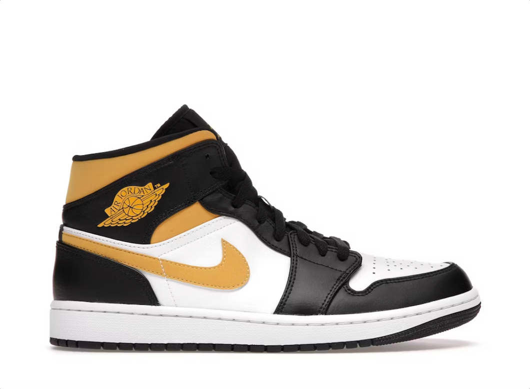 Jordan 1 Mid White Pollen Black