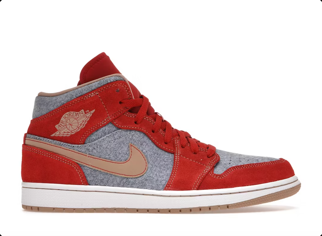 Jordan 1 Mid Rouge Denim