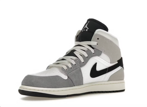 Jordan 1 Mid SE Craft Blanc Ciment Gris Noir