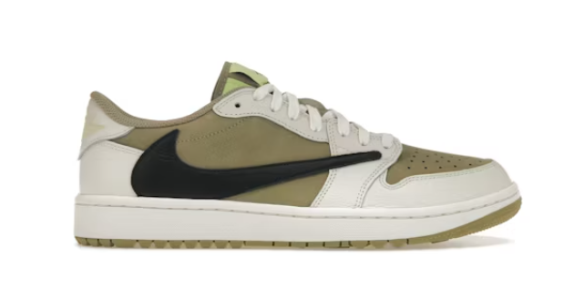 Jordan 1 Retro Low Golf Travis Scott Olive neutre