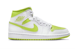 Jordan 1 Mid Blanc Citron Vert