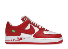 Charger l&#39;image dans la galerie, Louis Vuitton Nike Air Force 1 Low Par Virgil Abloh Blanc Rouge
