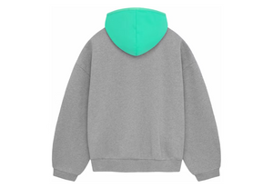 Sweat à capuche Fear of God Essentials tissu Fleece nylon avoine chinée foncée/vert menthe

