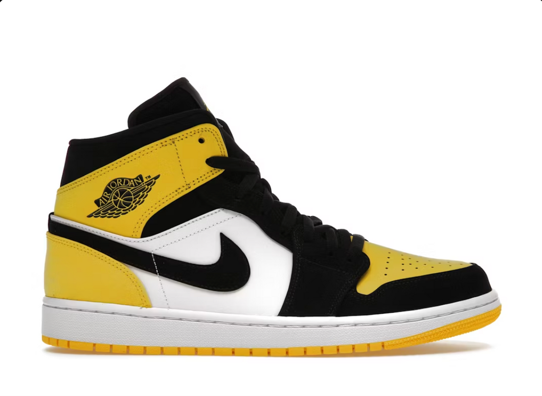 Jordan 1 Mid Jaune Bout Noir