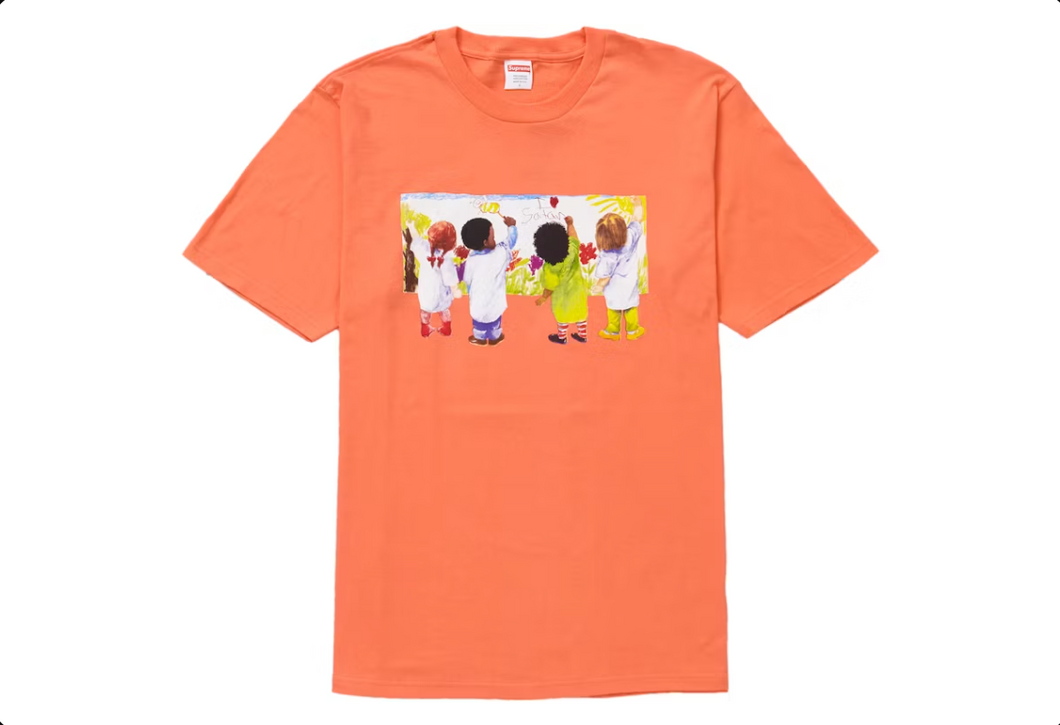 T-shirt Supreme pour enfants orange fluo