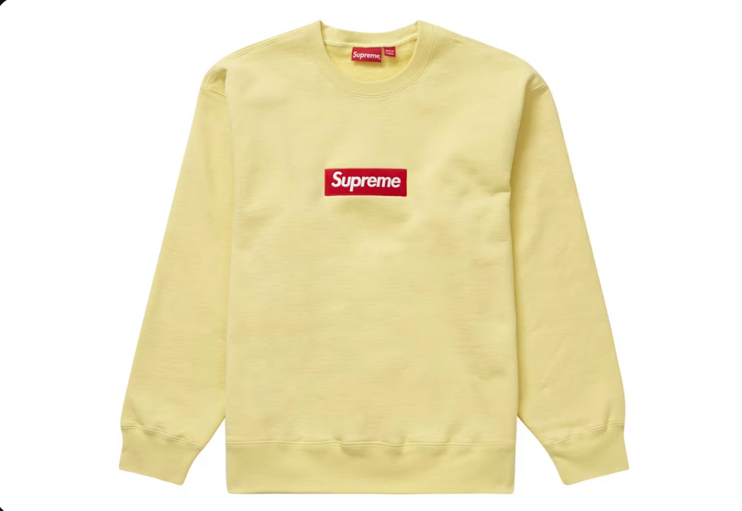 Sweat à col ras du cou Supreme Box Logo (FW22) Jaune pâle