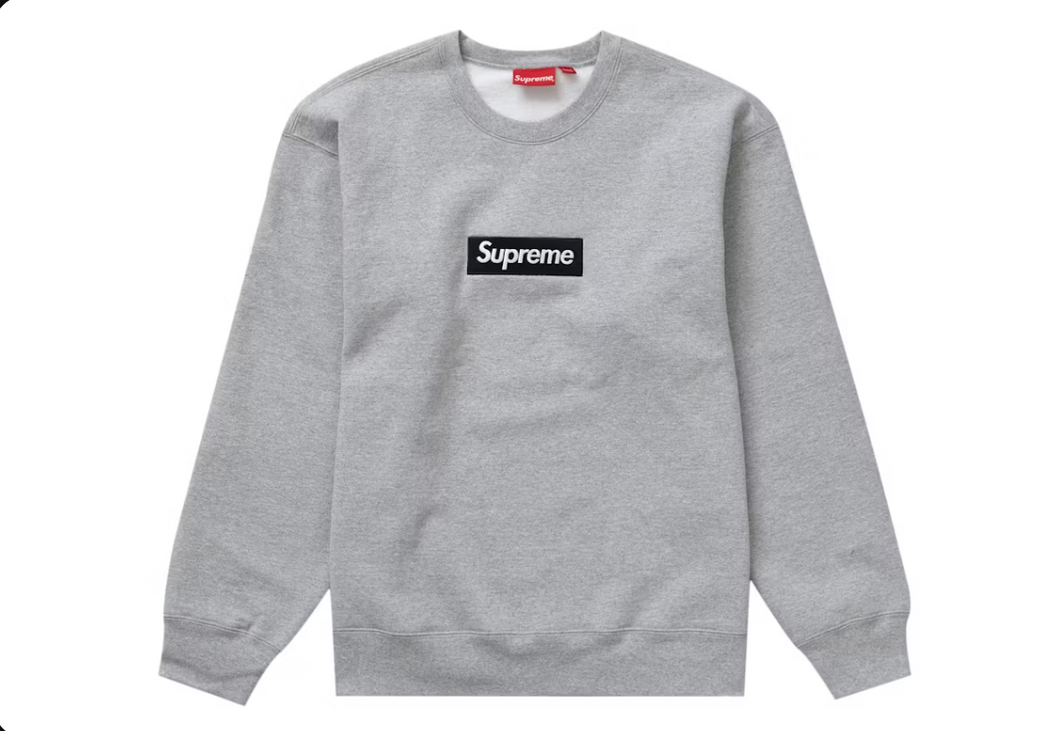 Sweat à col ras du cou Supreme Box Logo (FW22) Gris chiné