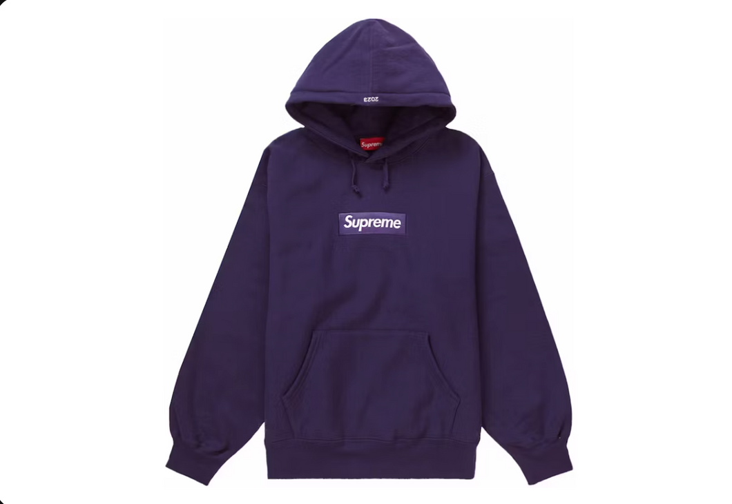 Sweat à capuche Supreme Box Logo (FW23) Violet foncé