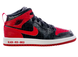 Jordan 1 Mid Black Red Bred