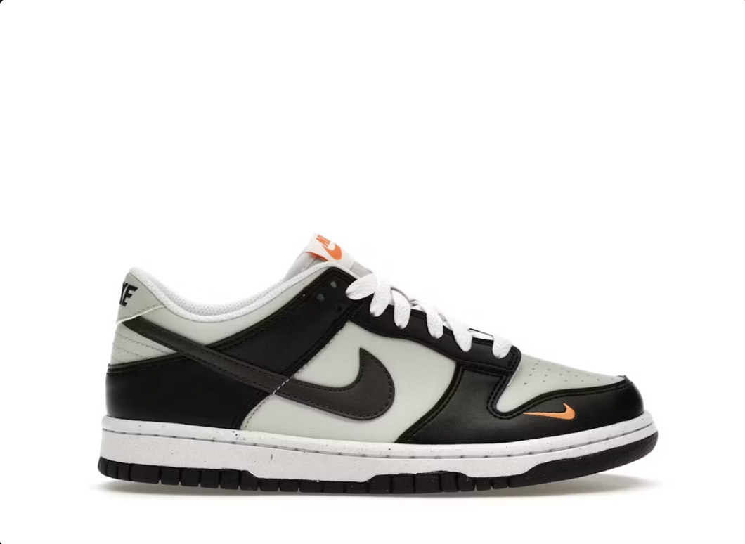 Nike Dunk Low Black Bright Mandarin Mini Swoosh