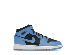 Jordan 1 Mid Bleu Université Noir