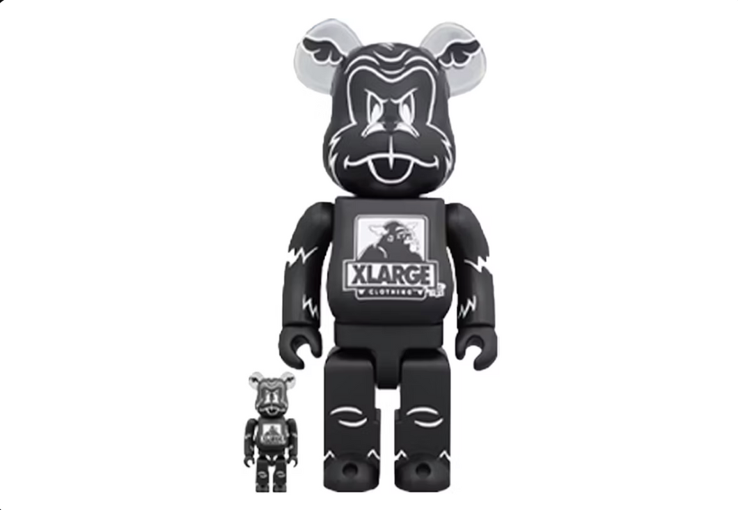 Bearbrick XLARGE x D*Face 100% & 400% Set Black