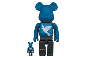 Bearbrick René Magritte (L'oiseau de ciel 1965/La belle société 1965) 100% &amp; 400% Coffret