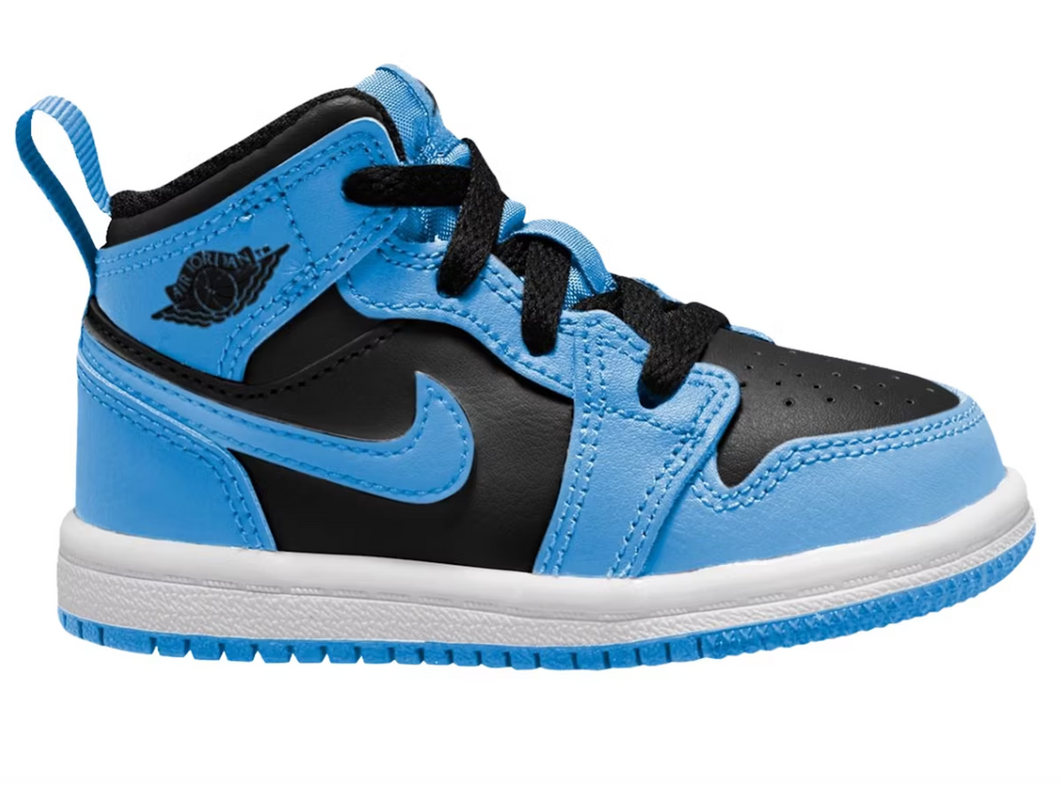 Jordan 1 Mid Bleu Université Noir (TD)