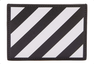 OFF-WHITE Card Case Binder Diag Saff Black/White