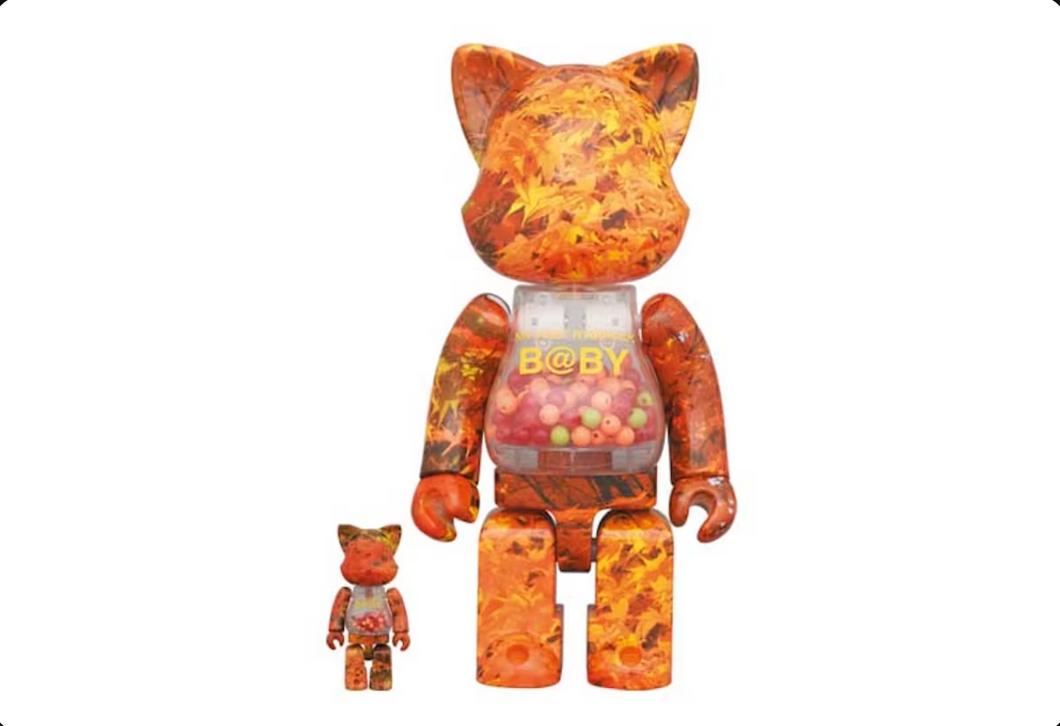 Bearbrick My First Nyabrick Baby Autumn Leaves Ver. 100% & 400% Set