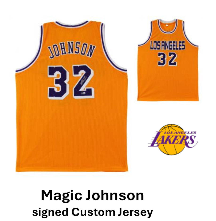 Magic JOHNSON Signed Custom Jersey