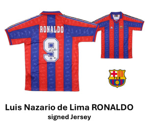 Luis Nazario de Lima RONALDO Maillot de joueur officiel signé