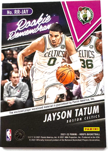 Carte souvenir des recrues des Hoops 2021-22 de Jayson Tatum RAW