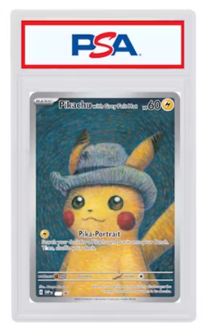 Pokémon TCG x Musée Van Gogh Pikachu avec chapeau en feutre gris PSA 9