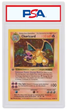 Pokémon Charizard 1999 JCC 1ère édition Holo #4 PSA 8