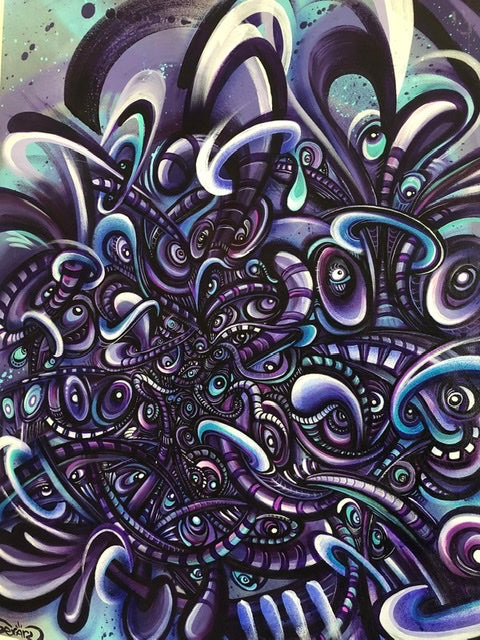 Peinture de Gerard Gademan PURPLE DREAM Pièce unique, (Livraison en Suisse uniquement) 