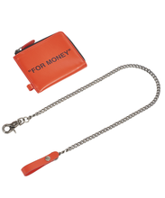 Load image into Gallery viewer, OFF-WHITE Bold Quote Chain Wallet &quot;FOR MONEY&quot; Orange
