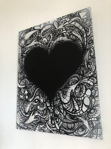 Peinture de Gerard Gademan L'AMOUR EST NOIR Pièce unique, (Livraison en Suisse uniquement) 