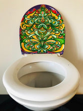 Load image into Gallery viewer, One of a Kind Toilet Seat Cover  painting by Gerard Gademan called FLUSHED 4
