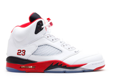 Load image into Gallery viewer, Jordan 5 Retro Fire Red Black Tongue (2013) Size 10 US
