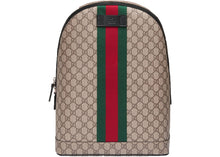 Charger l&#39;image dans la galerie, Sac à dos Gucci avec fermeture éclair sur le dessus et détail Web suprême GG
