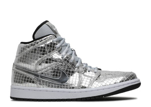 Jordan 1 Mid SE Disco Metallic Silver (W) Size 7.5 W