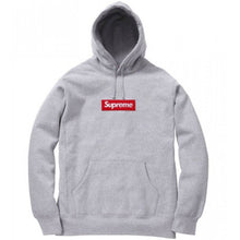 Charger l&#39;image dans la galerie, Sweat à capuche Supreme Box Logo - Gris/Rouge (2016)
