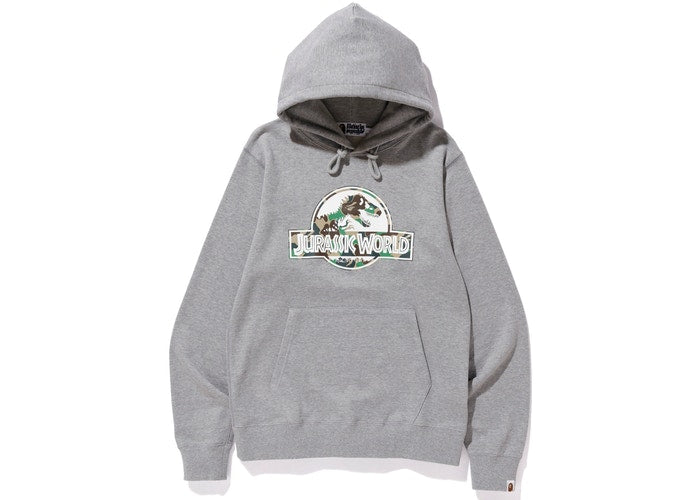 Sweat à capuche avec logo BAPE x Jurassic World Gris Taille M