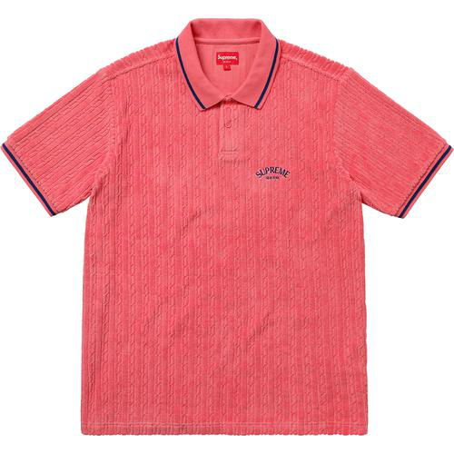 Polo en maille torsadée Terry rose taille M