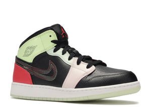 Jordan 1 Mid Glow-In-The-Dark (GS) Plusieurs tailles