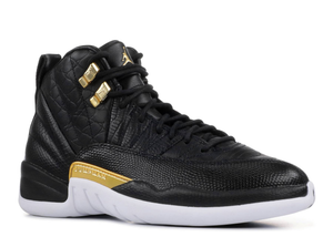 Jordan 12 Retro Black Metallic Gold White (W) Size 6W