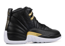 Load image into Gallery viewer, Jordan 12 Retro Black Metallic Gold White (W) Size 6W
