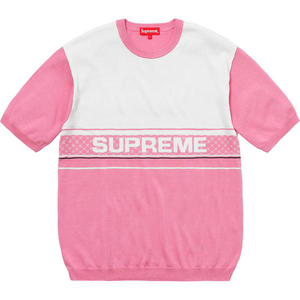 Supreme Chest Logo S/S Knit Top Pink Size XL