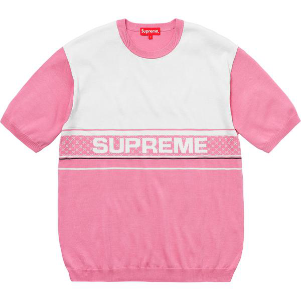 Supreme Chest Logo S/S Knit Top Pink Size XL