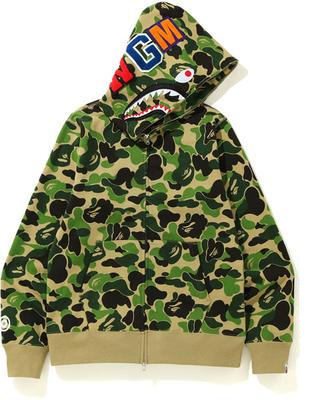 Sweat à capuche entièrement zippé BAPE Abc Camo Shark Taille S / M