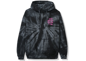 Sweat à capuche Laguna Anti Social Social Black Noir Tie Dye Taille XL